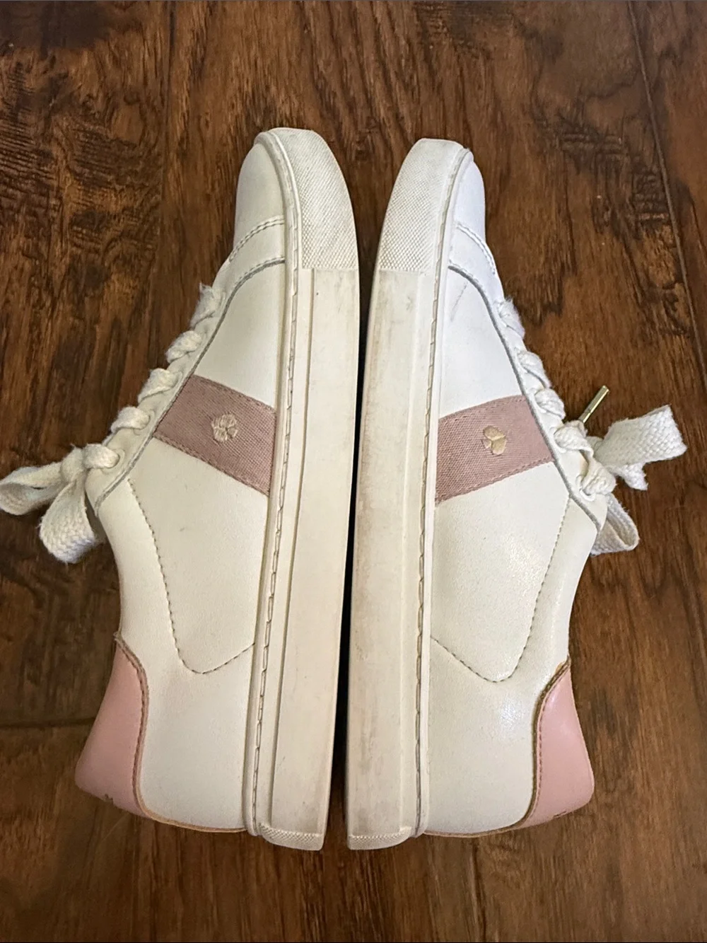 Kate Spade White and Blush Iggy Sneakers, size 7.5